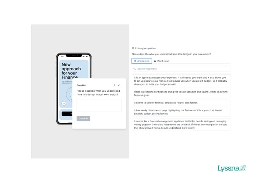 Long text survey questions in Lyssna