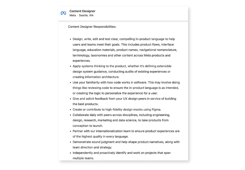 Content design