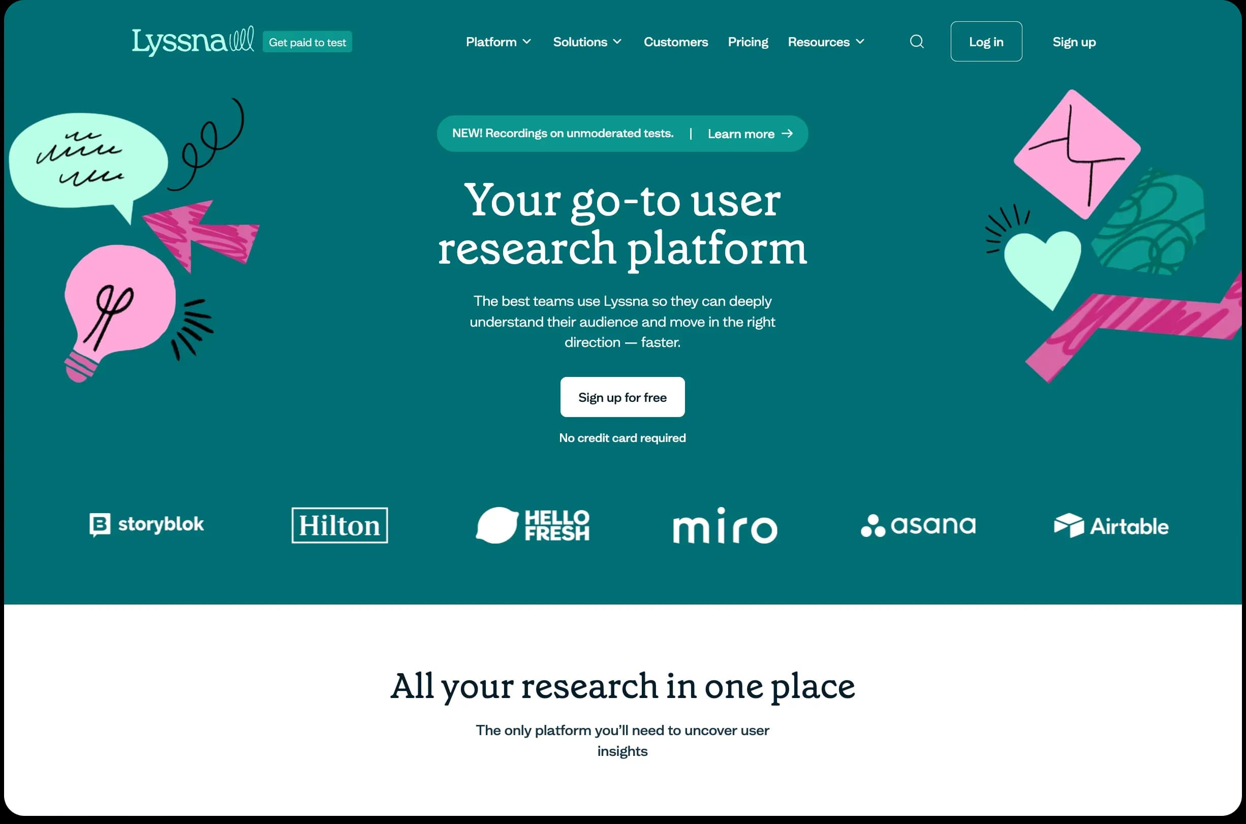 The Lyssna website