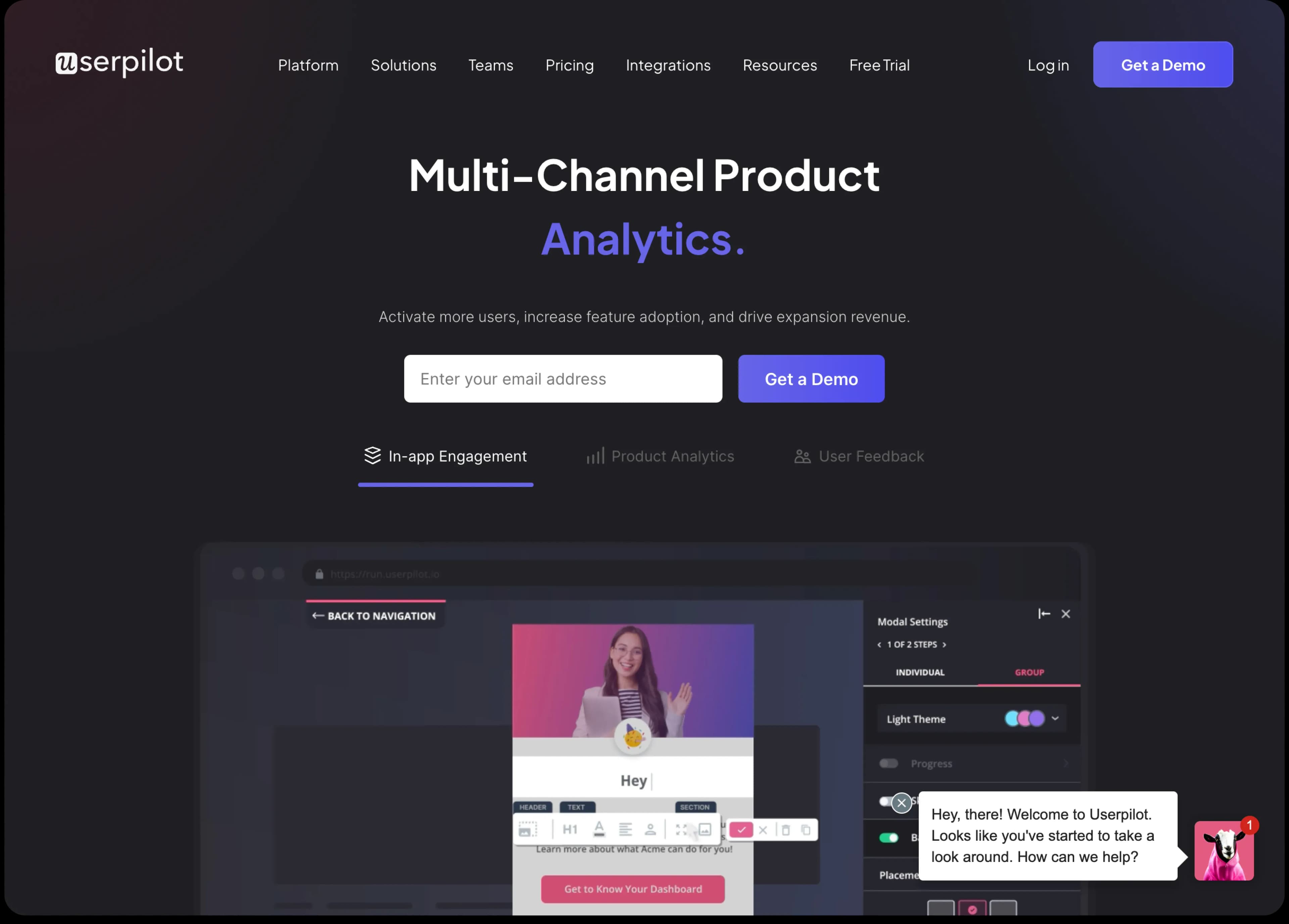 Userpilot homepage