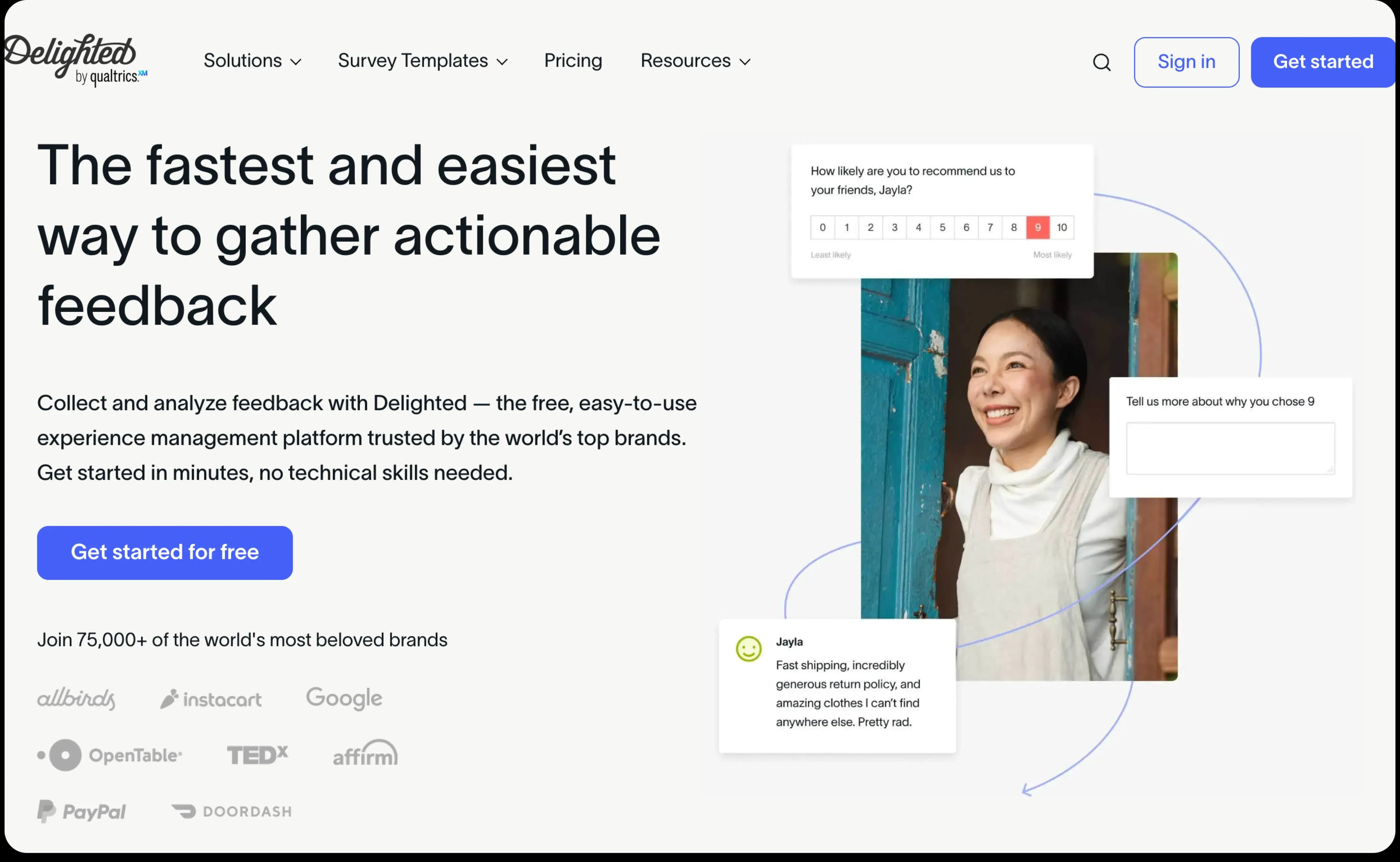 Delighted Homepage