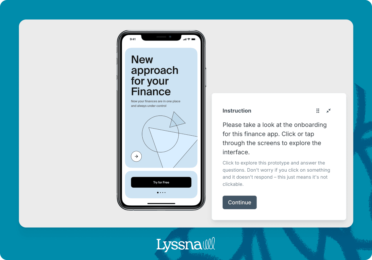 An example of a prototype test on Lyssna's platform