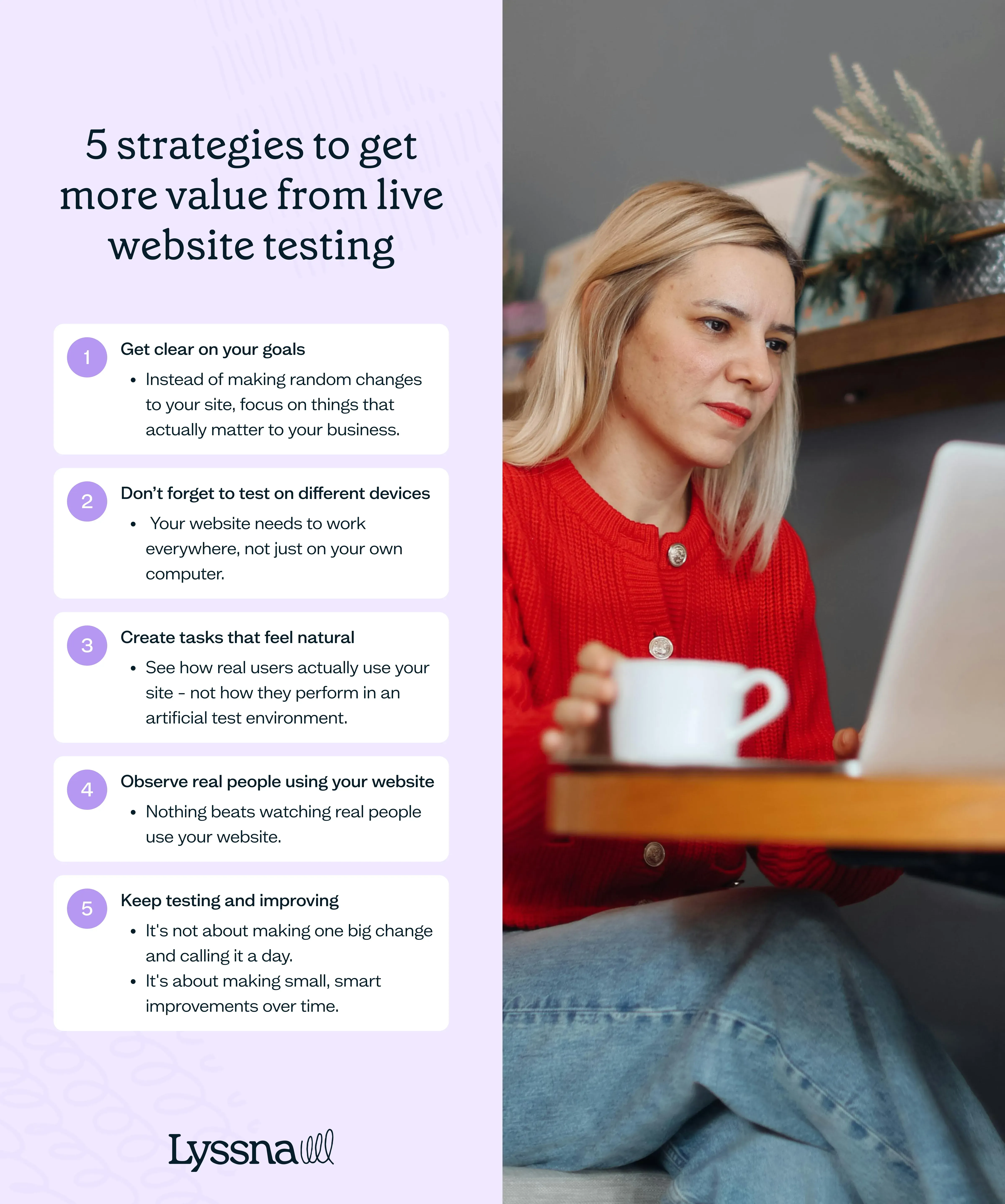 Five strategies to get more value from live website testing