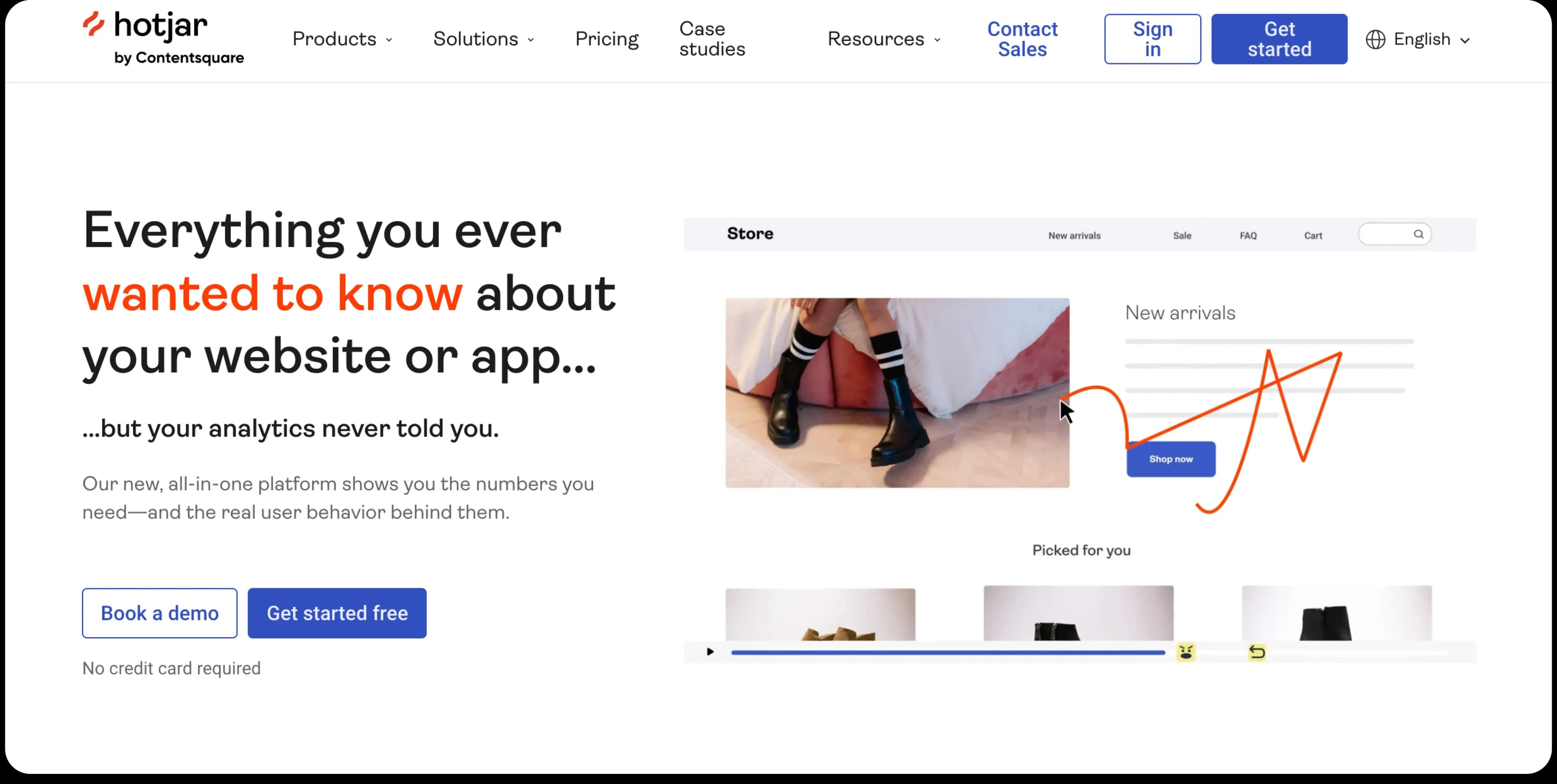 The Hotjar homepage