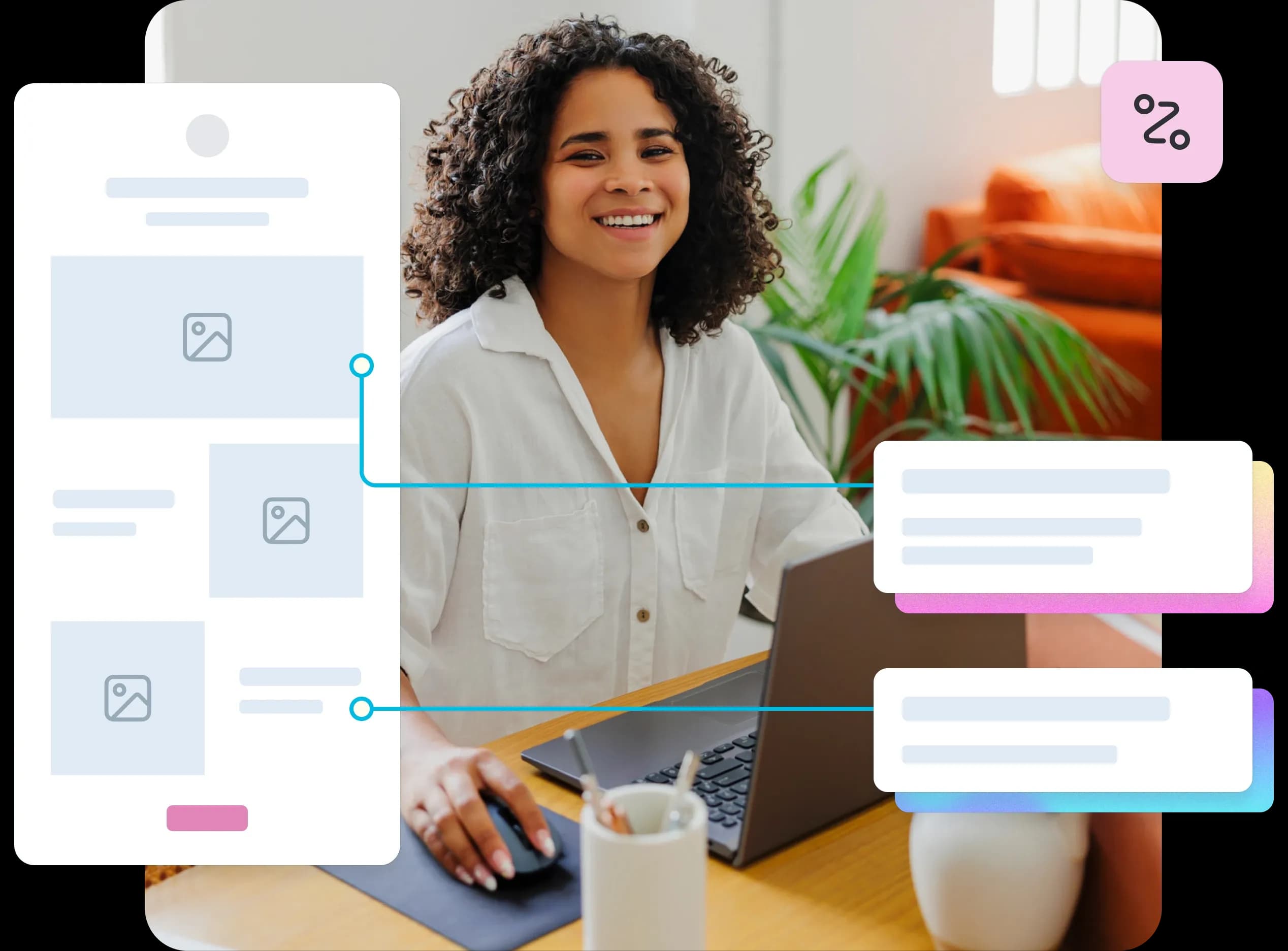 A UX/UI designer using a computer to conduct remote user research.